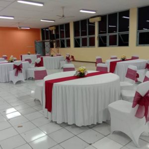 Meja Bulat Cover Putih Diameter 160